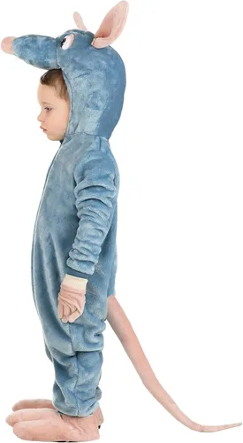 Vista 4 de Toddler Disney Pixar Ratatouille Remy Halloween Costume Hooded Jumpsuit with Gloves and Shoe Covers for Dress-Up Fun