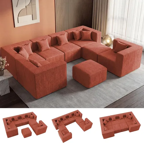Vista 8 de MONVANE Sofá cama convertible de 55.5 pulgadas, sofá cama 2 en 1 sin hueso con bolsillo de almacenamiento, cómodo sofá de asiento profundo