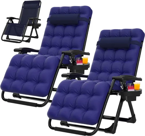 Vista 9 de Suteck Silla de gravedad cero, sillas reclinables de camping, sillón Negro clásico