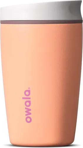 Vista 13 de Owala SmoothSip Slider - Vaso de café aislado de acero inoxidable, reutilizable, taza de café helado, taza de viaje para café caliente, sin BPA, 12