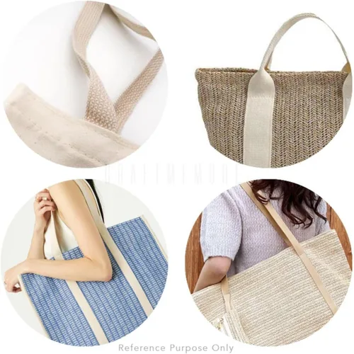 Vista 6 de CRAFTMEMORE Correa de poliéster de algodón estilo bohemio de 1.5 pulgadas, correas fuertes para artes, manualidades, correa de bolsa