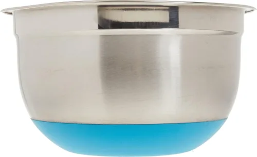 Vista 2 de ExcelSteel Cuenco de mezcla de acero inoxidable de 3 cuartos de galón con base antideslizante