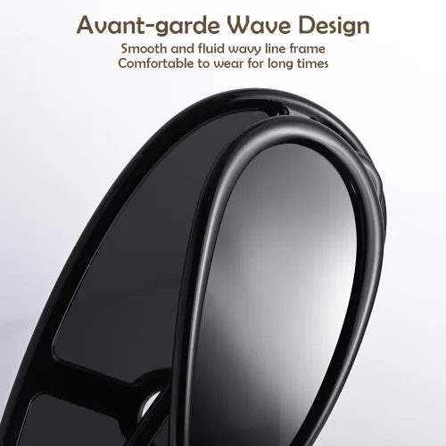 Vista 4 de zxbaers Gafas de sol con máscara ondulada, paquete de 2 lentes de sol futuristas para mujeres y hombres, de gran tamaño, plateadas, espejadas