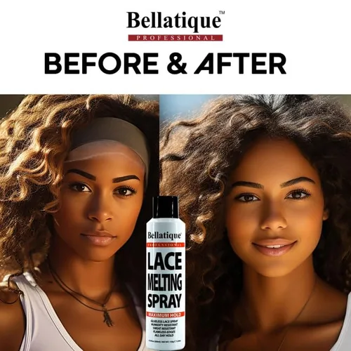 Vista 4 de Bellatique Spray de fusión de encaje (3.38 onzas), sujeción máxima. Bordes impecables, rápido y fácil, secado rápido, resistente a la humedad