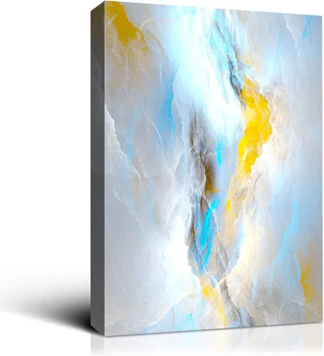 Vista 8 de Denzoer - Lienzo decorativo para pared, pintura abstracta, decoración de pared, pintura contemporánea con envoltura de galería, ilustraciones