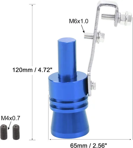 Vista 3 de X AUTOHAUX 2 unids XL tamaño coche Turbo silbato aleación de aluminio universal Turbo sonido escape silenciador tubo silbato coche rugido