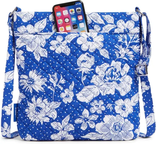 Vista 5 de Vera Bradley Bolso cruzado estilo hipster universitario de algodón con triple cremallera (varios equipos disponibles)