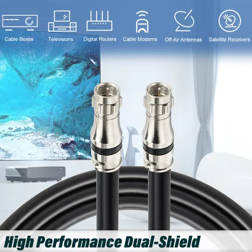 Vista 5 de MOOKEERF Cable coaxial RG11 de 100 pies, 75 ohmios Cable RG11 de baja pérdida de 100 pies, sin carrete de madera
