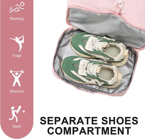 Vista 3 de Mochila de gimnasio, pequeña bolsa de gimnasio con compartimento para zapatos, mochila de viaje ligera, para entrenamiento, deportes, casual
