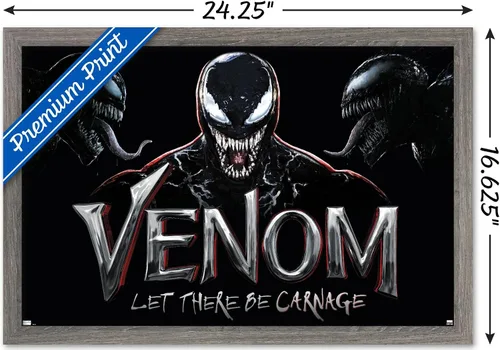 Vista 3 de Trends International Marvel Venom: Let There be Carnage - Póster de collage de pared, 22.4 pulgadas de largo x 14.7 pulgadas, versión enmarcada