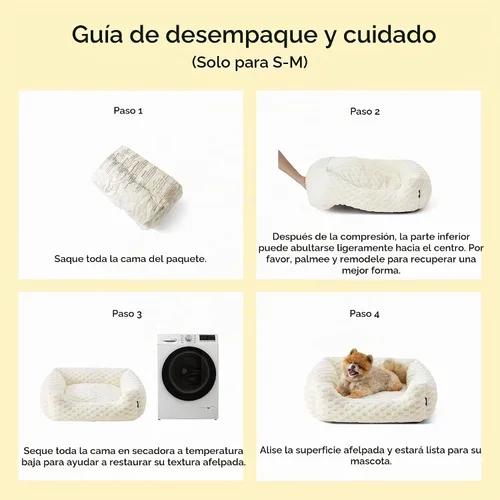 Vista 4 de Bedsure Camas lavables y esponjosas para perros pequeños y medianos, 25 Crema