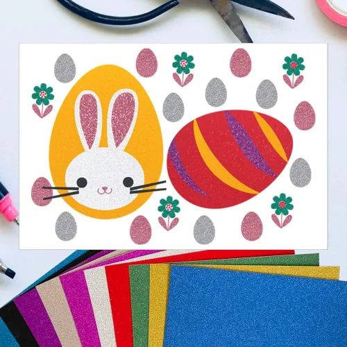 Vista 5 de SALEMAR Papel Cartulina con Purpurina Dorada, Cartulinas Brillantes para Cricut, Papel con Purpurina para Crear Tarjetas de Felicitación, Adornos