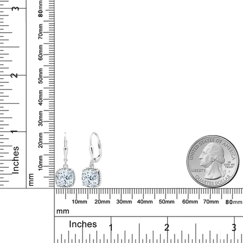 Vista 35 de Gem Stone King Aretes colgantes de plata de ley 925 de 0.315 pulgadas para mujer