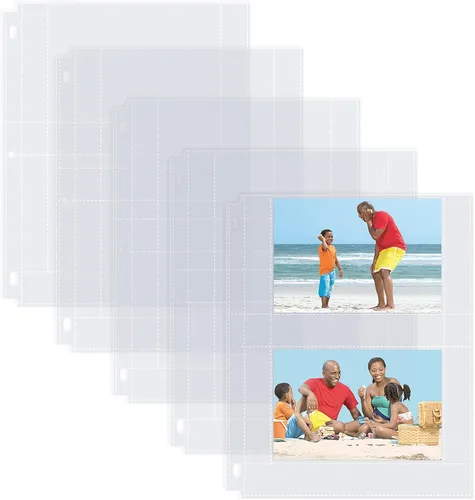 Vista 9 de Better Office Products Recambios pesados de 4 x 6 pulgadas para carpeta de 3 anillos transparentes de diamante, 100 fotos en total, cada hoja de 2