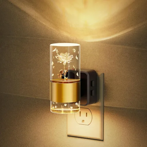 Vista 36 de JandCase Luz Nocturna de Vela, Luces Nocturnas que se Enchufan a la Pared, Blanco Suave 3000K, Brillo Ajustable 0-100LM, Sensor de Anochecer a