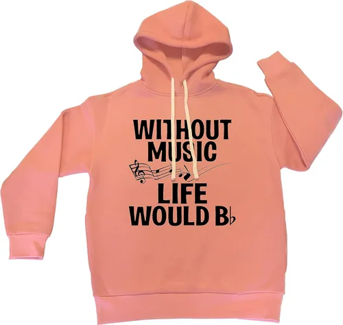 Vista 12 de Go All Out Sudadera con capucha para hombre y mujer sin música Life Would B Flat Funny Music Lovers Granate
