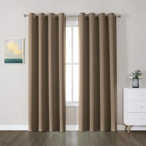 Vista 33 de CUCRAF Cortinas opacas de 45 pulgadas de largo, juego de 2 paneles para dormitorio, bolsillo para cortinero, cortinas de oscurecimiento