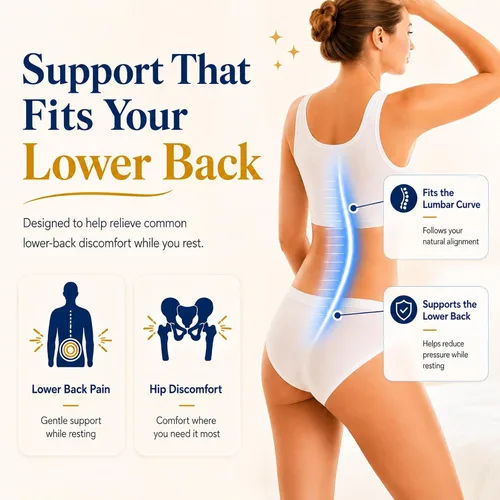 Vista 3 de Almohada de apoyo lumbar para aliviar el dolor de espalda: almohada de espalda baja para dormir - Almohada de cintura de espuma viscoelástica