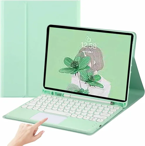 Vista 25 de Funda con teclado para iPad Air2 - Touchpad, magnético, Bluetooth desmontable, funda inteligente delgada para iPad 5ª/6ª generación de 9.7 pulgadas