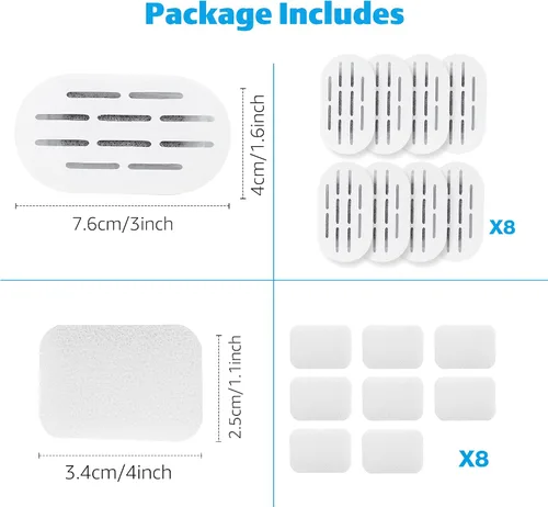 Vista 8 de DOOOB Filtros de fuente de agua para gatos, paquete de 16 filtros de fuente para gatos, filtros de repuesto para fuente de agua de cerámica DOOOB