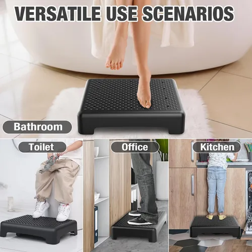 Vista 7 de HBTower Taburete de movilidad para adultos y personas mayores, plataforma antideslizante para interiores y exteriores, elevador portátil, escalón