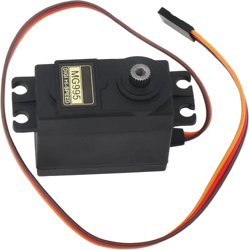 Vista 4 de Paquete de 2 servomotores MG995 ángulo de control de 180 grados engranaje de metal de alta velocidad servo motor para automóvil