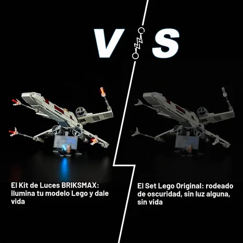 Vista 5 de Kit de iluminación LED Briksmax para LEGO-75355 X-Wing Starfighter – Compatible con modelo de bloques de construcción Lego Star Wars – no incluye