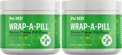 Vista 9 de Pet MD Wrap A Pill Paste - Pastilla con sabor a tocino para perros, crea un bolsillo para ocultar pastillas y medicamentos, 59 porciones Haz un