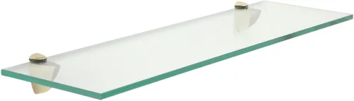 Vista 8 de Spancraft Glass P-4.75x12 - Estante de cristal de pavo real de latón, latón, 4.75" x 12
