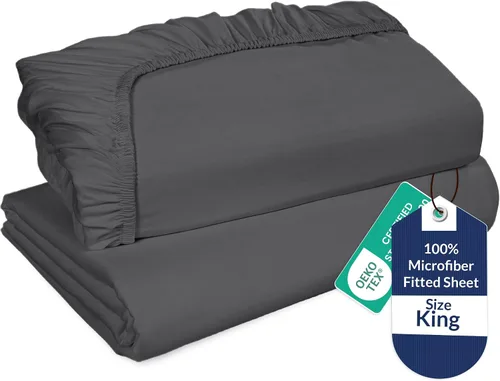 Vista 20 de Royale Linens Paquete de 2 sábanas bajeras, sábanas elásticas, sábana bajera individual, suave y transpirable, microfibra cepillada de 1800