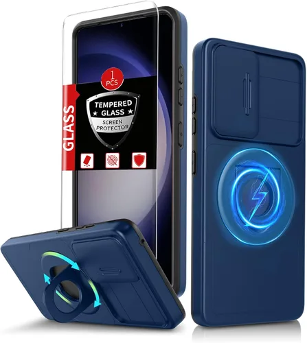 Vista 15 de Funda para Samsung Galaxy S21 FE con 2 protectores de pantalla de vidrio templado, funda con función atril para Samsung Galaxy S21FE con cubierta