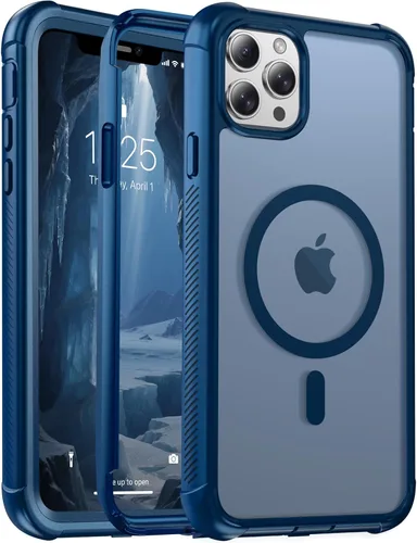 Vista 50 de jaroco - Funda magnética compatible con MagSafe para iPhone 11 de 6.1 pulgadas; protección de grado militar contra caídas, de doble capa