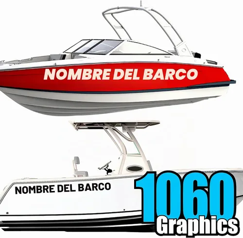 Vista 12 de Calcomanías de vinilo personalizadas con números y letras de barco (dos calcomanías)