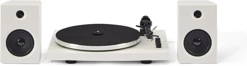 Vista 10 de Crosley T150B-WH - Moderno sistema de tocadiscos Bluetooth de 2 velocidades con brazo de tono ponderado variable y altavoces estéreo, color blanco