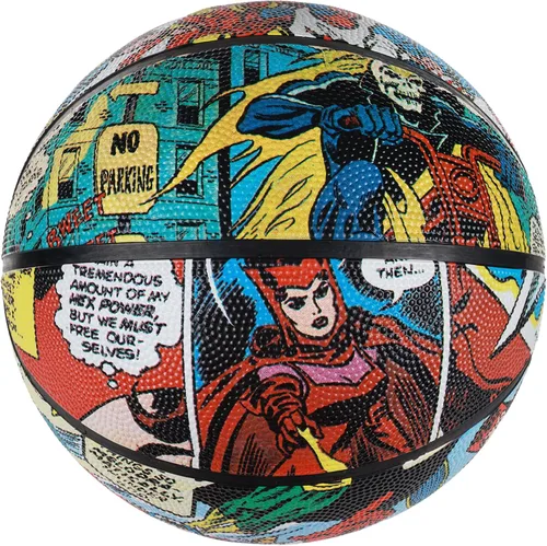 Vista 3 de Marvel Avengers Baloncesto tamaño 6, cómic clásico para interiores y exteriores, pelota deportiva juvenil para niños y niñas, color rojo
