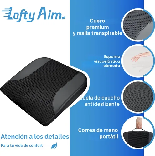 Vista 6 de Lofty Aim - Cojín para asiento de automóvil, cojín para asiento de automóvil Memory Foam Car Seat Cushion for Long Driving, Butt Pillow for Pain