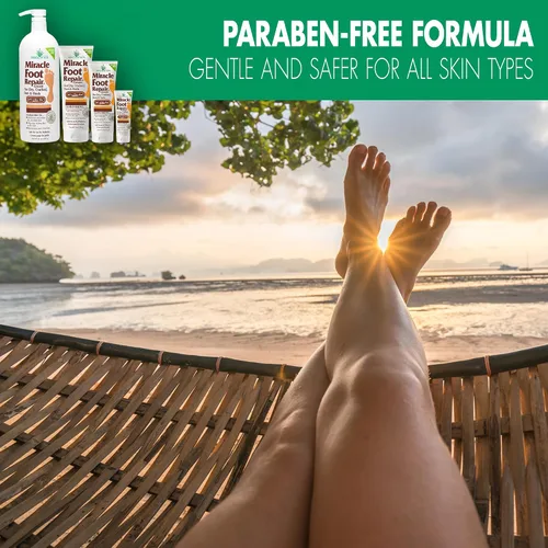 Vista 5 de Miracle Foot Repair Cream, (1 onza/3 unidades) repara talones y pies secos agrietados, 60% ultraaloe puro hidrata, suaviza y repara