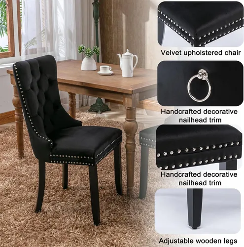 Vista 7 de Juego de mesa de comedor extensible marrón de 63 a 78.74 pulgadas para 4, juego de mesa de comedor de 5 piezas con 4 sillas, mesa de cocina
