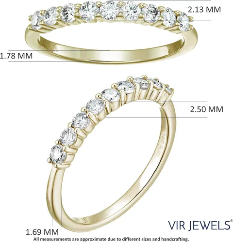 Vista 3 de Vir Jewels 12 cttw Certified I1-I2 Diamond Wedding Band 14K Yellow Gold 9 Stones