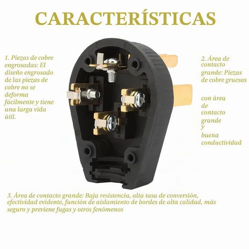 Vista 2 de Nema - Enchufe 14-30P de 125/250 voltios con 3 polos y 4 alambres de alta resistencia de grado industrial para secadora y rangos