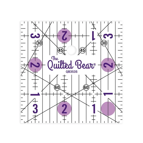 Vista 23 de The Quilted Bear Reglas de Acolchado - Regla Acrílica Transparente Antideslizante para Acolchado, Patchwork y Costura con Líneas Negras Claras