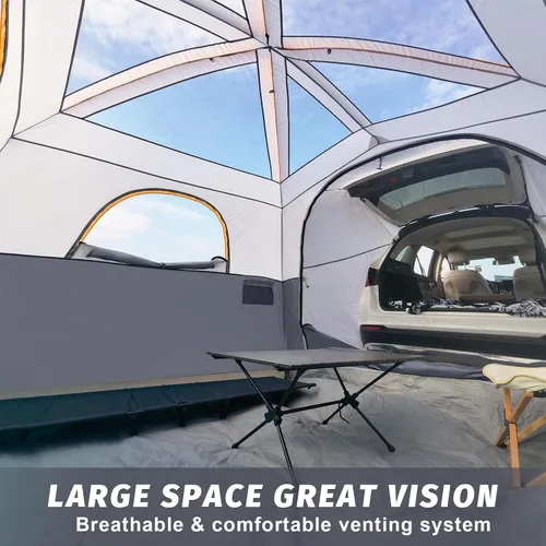 Vista 4 de UNP Tienda de campaña SUV para acampar, tienda de campaña SUV para 6 personas con portón trasero - fácil instalación con sobretecho, 10'x9'x78in(H)