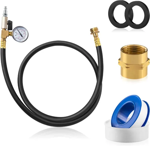 Vista 8 de Kit de invierno RV Adaptador de soplado de aspersor con válvula de cierre y enchufe industrial de 1/4 pulgadas, compresor de aire, conector