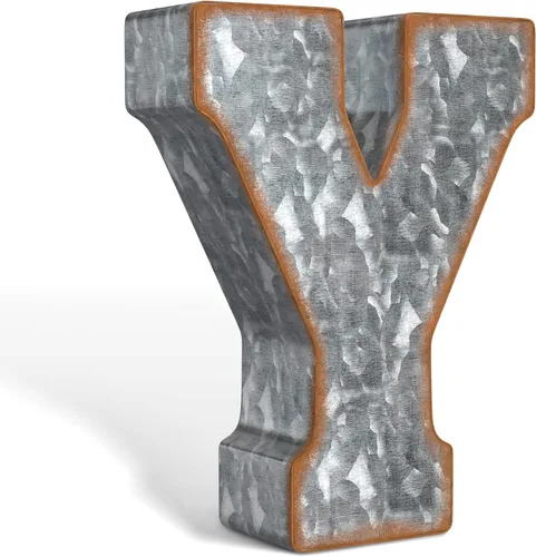 Vista 35 de CraftyCrocodile Números de metal galvanizado de 7" para decoración de pared - Número 3D 0 para colgar y de pie libre - Números de mesa rústicos