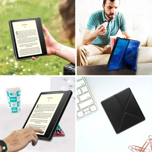 Vista 7 de Fintie Funda para Kindle Oasis de 7" (10ª/9ª generación, versión 2019/2017) - Funda de soporte de ajuste delgado compatible con lectura manos libres