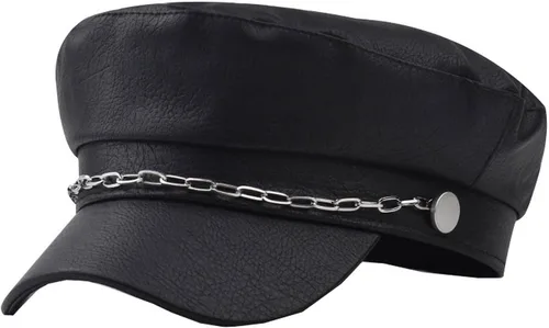 Vista 6 de Brcus Sombrero de marinero de capitán de yate para mujer, gorra de boina con pico negro#2
