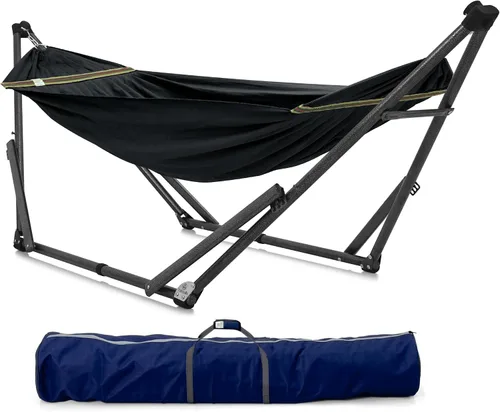 Vista 22 de Soporte de hamaca Tranquillo Uniki con garantía de 3 años, hamaca plegable instantánea de 30s con soporte, hamaca de camping con capacidad de 550 1.