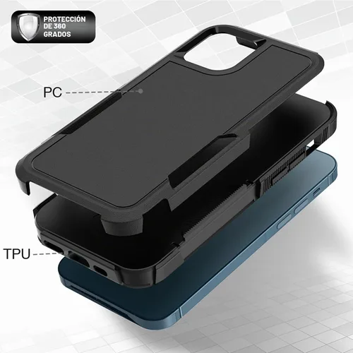 Vista 5 de MDCN Funda para iPhone 12 / iPhone 12 PRO: funda protectora de doble capa resistente para teléfono celular, a prueba de golpes, resistente