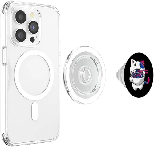 Vista 4 de Bisexual Pride Bi Kawaii Cat Ramen Fideos Bisexual Bandera PopSockets MagSafe PopGrip para iPhone