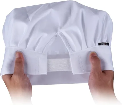 Vista 3 de WearHome(TM) - Gorra de chef ajustable. Gorra para panaderíapastelería, color blanco., Blanco